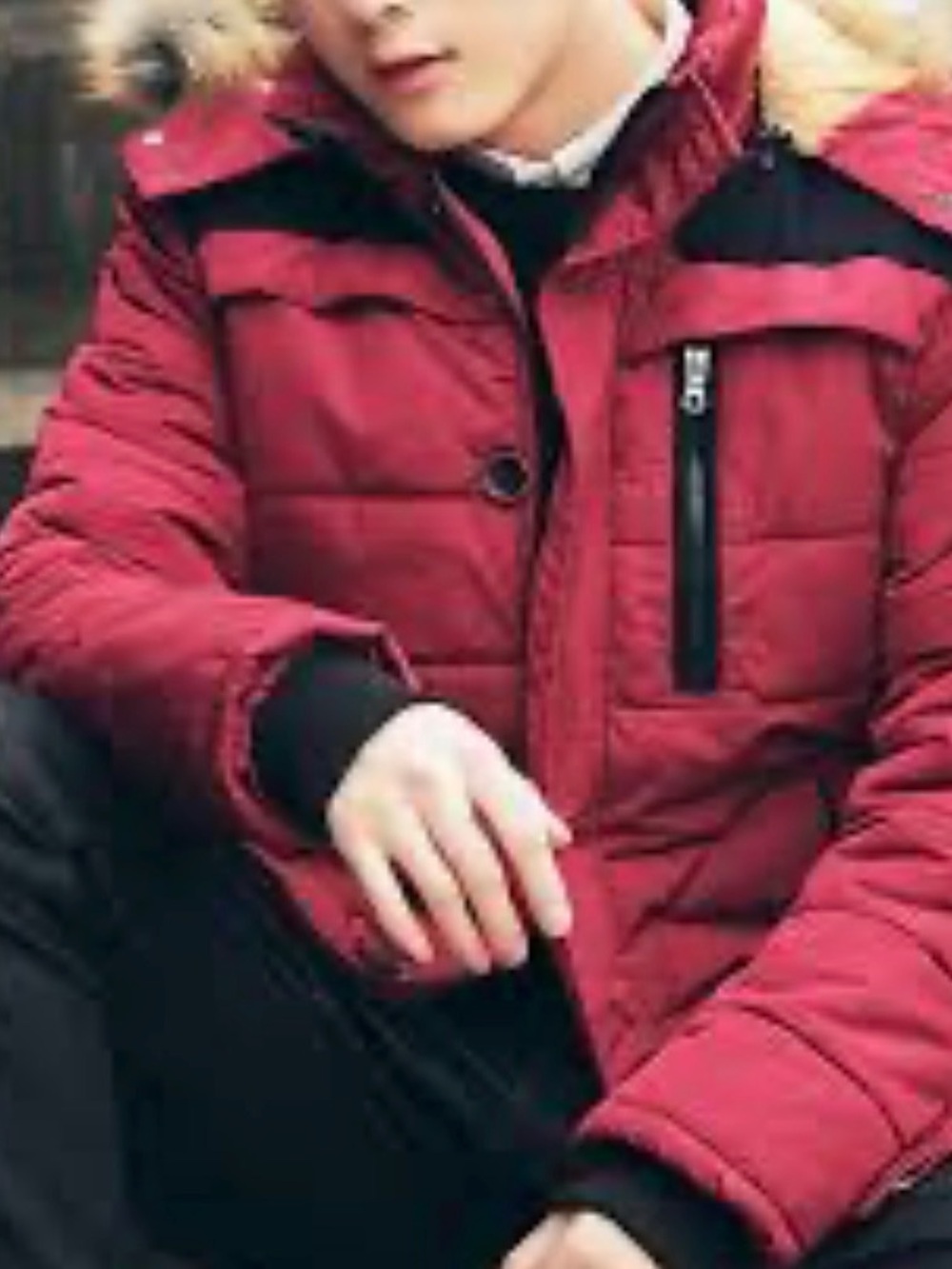Kids Maroon/ Red Quilted Parka Jacket with Hood NWT